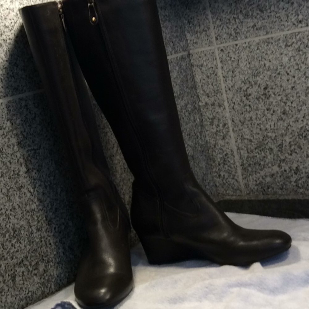 Rockport leather wedge boots, worn a few times.